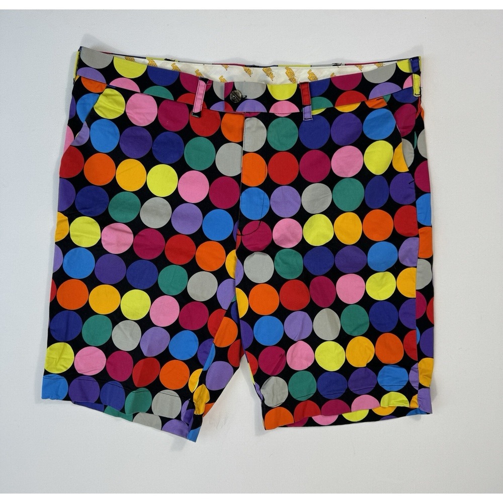 Loudmouth Mens 42x11 Polka Dot Golf Shorts Colorful Preppy VTG Stretch Casual